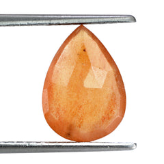 ORANGE AVENTURINE ROSE CUT BRIOLETTE PEAR 14X10MM 4.15 Cts.