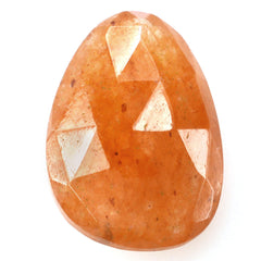 ORANGE AVENTURINE ROSE CUT BRIOLETTE IRREGULAR PEARISH 14X10MM 5.68 Cts.