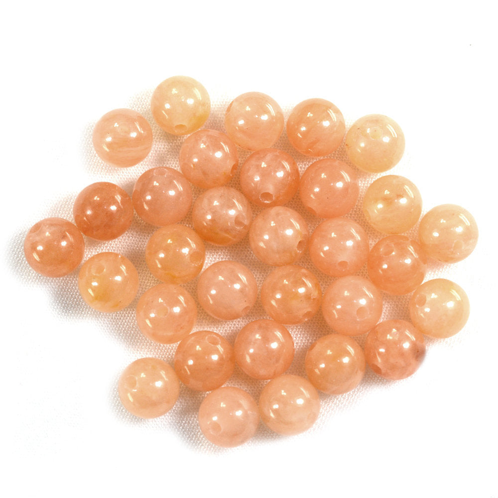 ORANGE AVENTURINE PLAIN ROUND BALLS (FULL DRILL 1.50MM) 8MM 3.63 Cts.