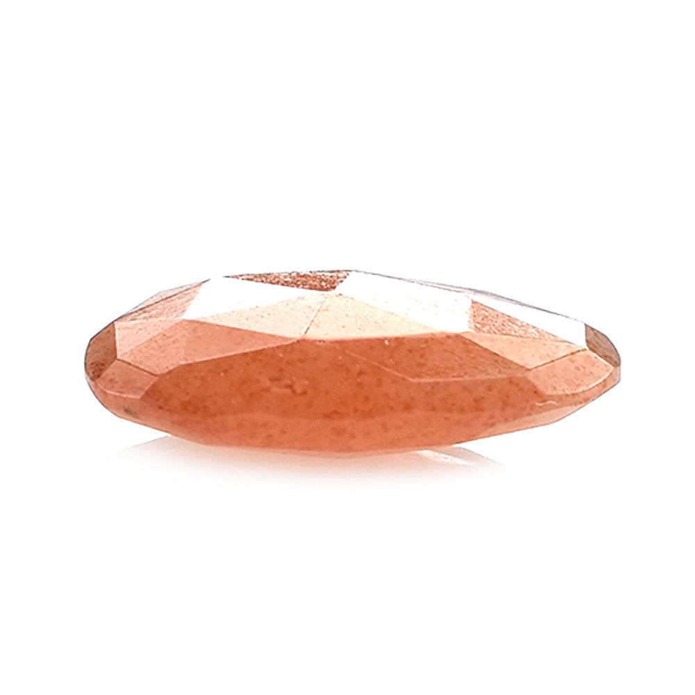 ORANGE AVENTURINE ROSE CUT BRIOLETTE PEARISH 14X10MM 3.69 Cts.