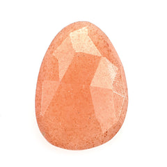 ORANGE AVENTURINE ROSE CUT BRIOLETTE PEARISH 14X10MM 3.69 Cts.