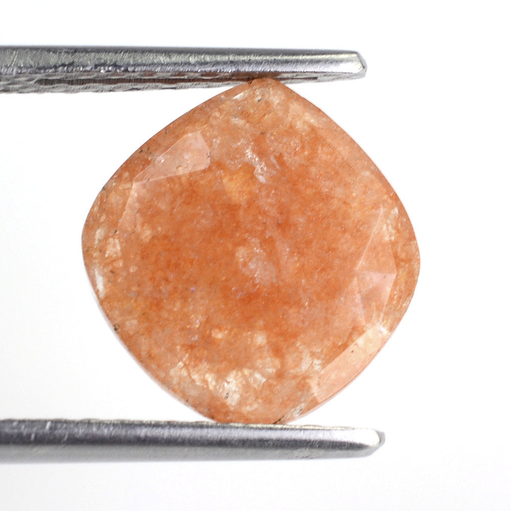 ORANGE AVENTURINE QUARTZ ROSE CUT BRIOLETTE IRREGULAR CUSHION 12X11.50MM 3.35 Cts.