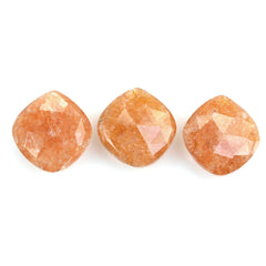 ORANGE AVENTURINE QUARTZ ROSE CUT BRIOLETTE IRREGULAR CUSHION 12X11.50MM 3.35 Cts.