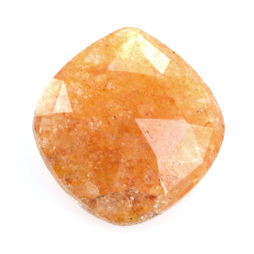 ORANGE AVENTURINE QUARTZ ROSE CUT BRIOLETTE IRREGULAR CUSHION 12X11.50MM 3.33 Cts.