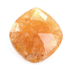 ORANGE AVENTURINE QUARTZ ROSE CUT BRIOLETTE IRREGULAR CUSHION 12X11.50MM 3.33 Cts.