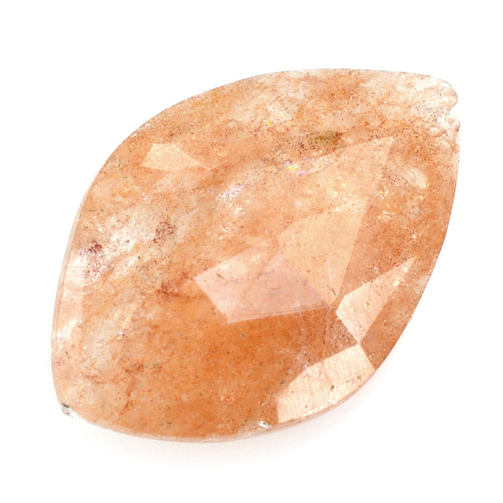 ORANGE AVENTURINE QUARTZ ROSE CUT BRIOLETTE IRREGULAR ONION SHAPE 14X9MM 2.48 Cts.
