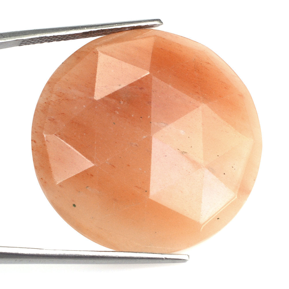 ORANGE AVENTURINE QUARTZ ROSE CUT ROUND CAB 30MM 41.45 Cts.