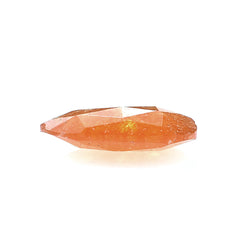 ORANGE DYED JADE ROSE CUT BRIOLETTE PEARISH 12X8MM 2.02 Cts.