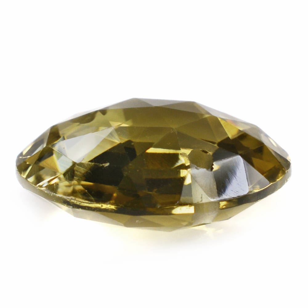 OLIVE QUARTZ ROSE CUT BRIOLETTE ROUND WITH TWO HOLE (FULL DRILL) (DES#63) 16MM 10.05 Cts.