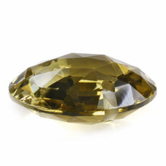 OLIVE QUARTZ ROSE CUT BRIOLETTE ROUND WITH TWO HOLE (FULL DRILL) (DES#63) 16MM 10.05 Cts.