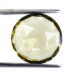 OLIVE QUARTZ ROSE CUT BRIOLETTE ROUND 16MM 10.22 Cts.