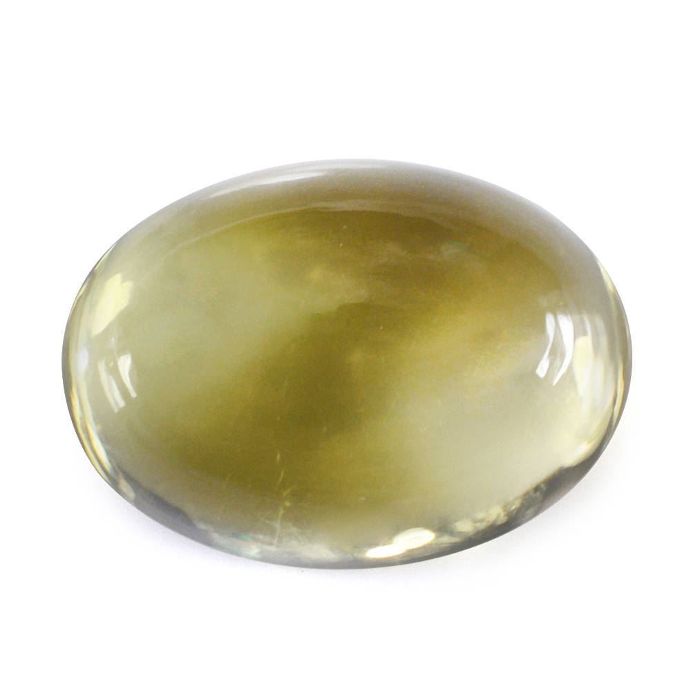 OLIVE QUARTZ OVAL CAB 14X10MM 6.29 Cts.