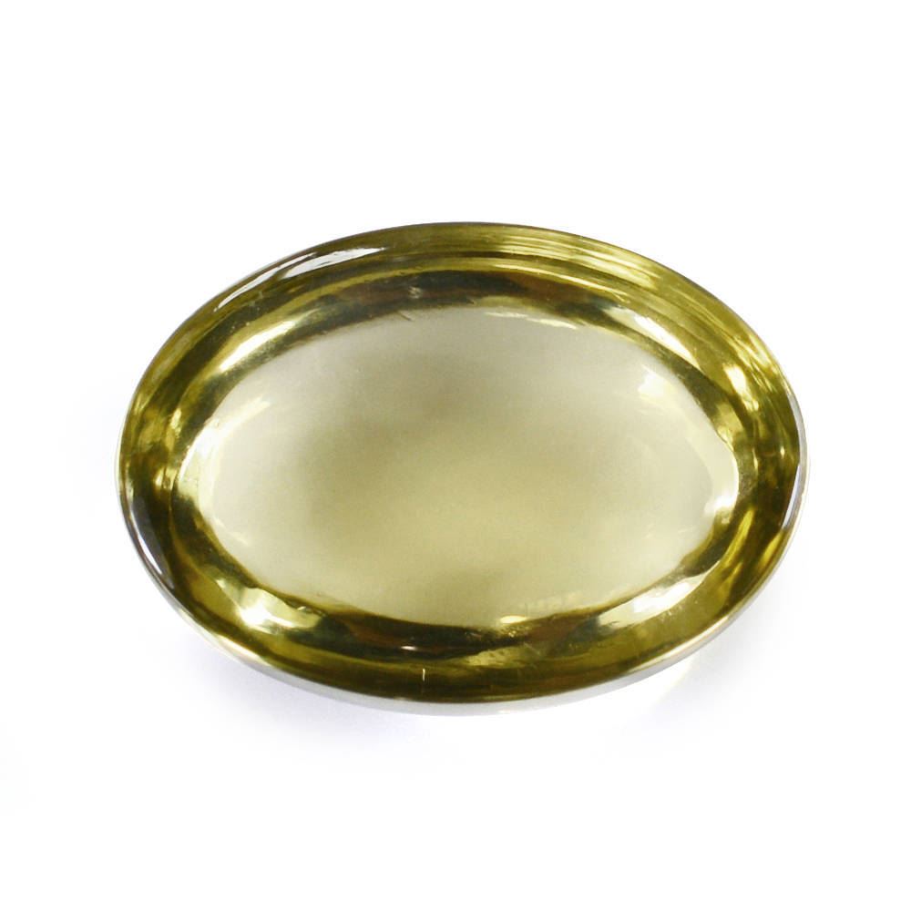 OLIVE QUARTZ OVAL CAB 14X10MM 6.29 Cts.