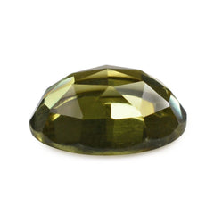 OLIVE QUARTZ ROSE CUT OVAL CAB 11X9MM 3.33 Cts.