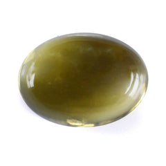 OLIVE QUARTZ OVAL CAB 14X10MM 7.98 Cts.