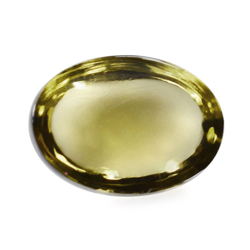 OLIVE QUARTZ OVAL CAB 14X10MM 7.98 Cts.