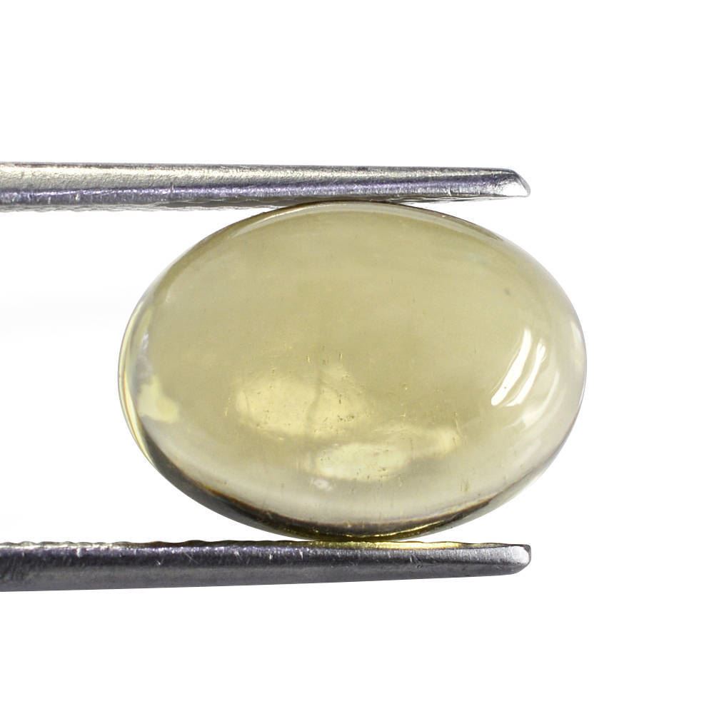 OLIVE QUARTZ OVAL CAB 14X10MM 7.98 Cts.