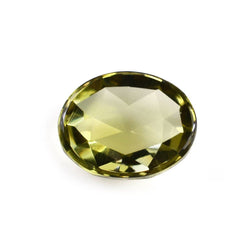 OLIVE QUARTZ ROSE CUT OVAL CAB 10X8MM 2.47 Cts.