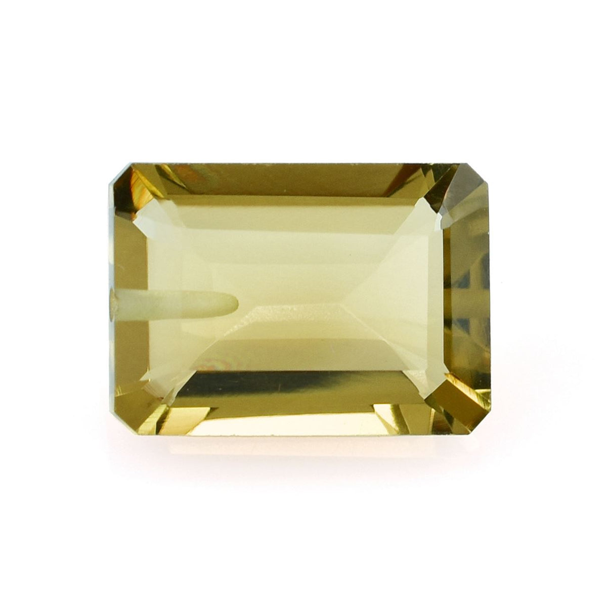 OLIVE QUARTZ CUT OCTAGON (MEDIUM)(CLEAN) 14.00X10.00 MM 6.67 Cts.