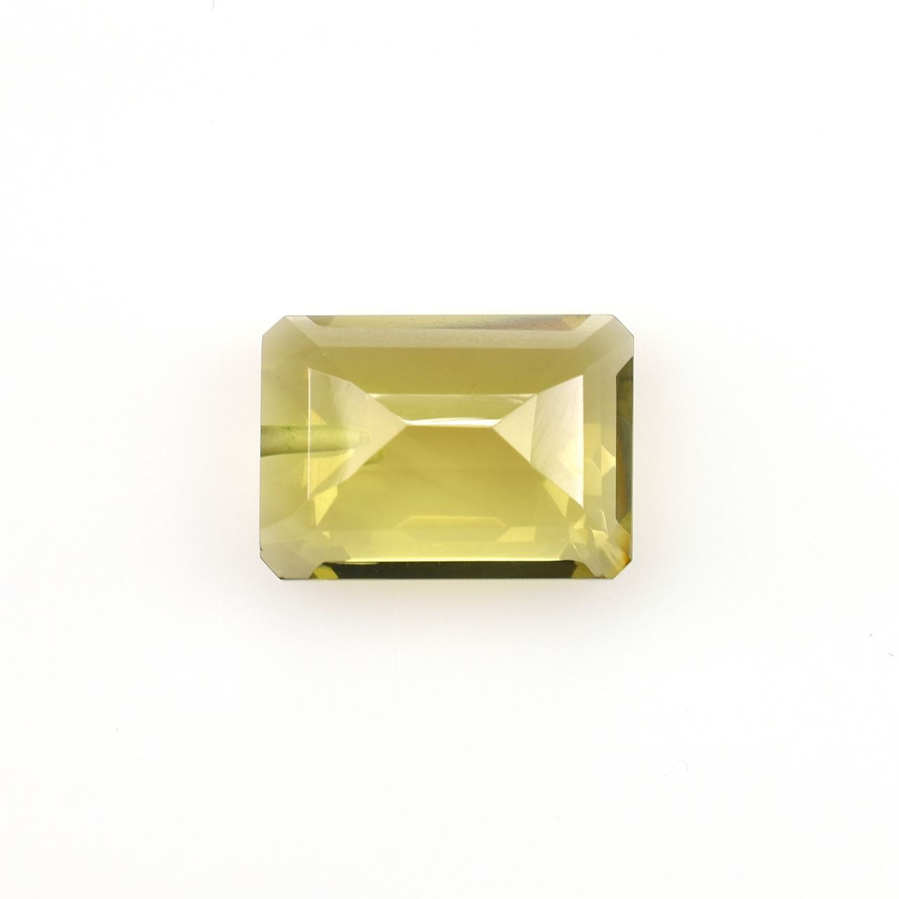 OLIVE QUARTZ CUT OCTAGON (MEDIUM)(CLEAN) 14.00X10.00 MM 6.67 Cts.