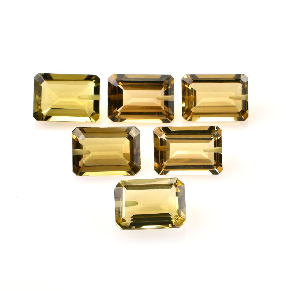 OLIVE QUARTZ CUT OCTAGON (MEDIUM)(CLEAN) 14.00X10.00 MM 6.67 Cts.