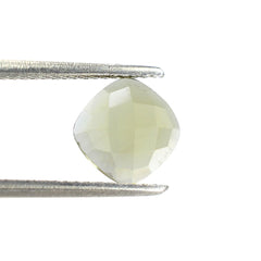 OLIVE QUARTZ CHECKER CUSHION CAB 7MM  1.28 Cts.