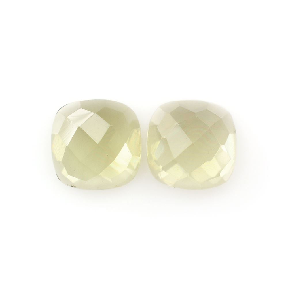 OLIVE QUARTZ CHECKER CUSHION CAB 7MM  1.28 Cts.