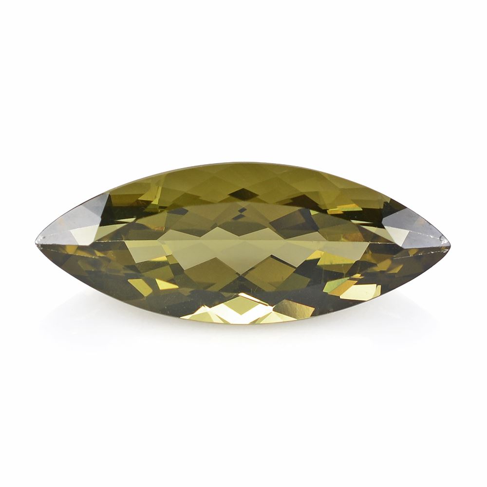 OLIVE QUARTZ CUT MARQUISE 28X11MM 12.28 Cts.