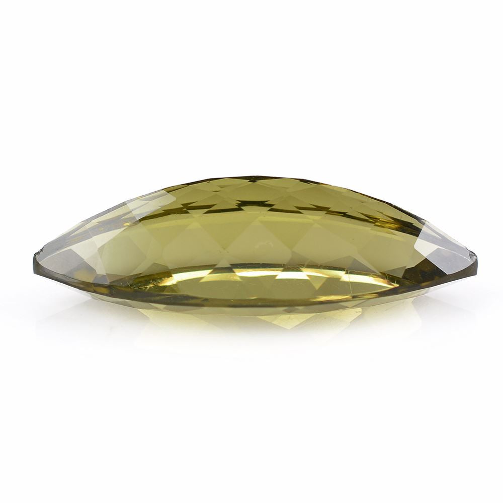 OLIVE QUARTZ CUT MARQUISE 28X11MM 12.28 Cts.