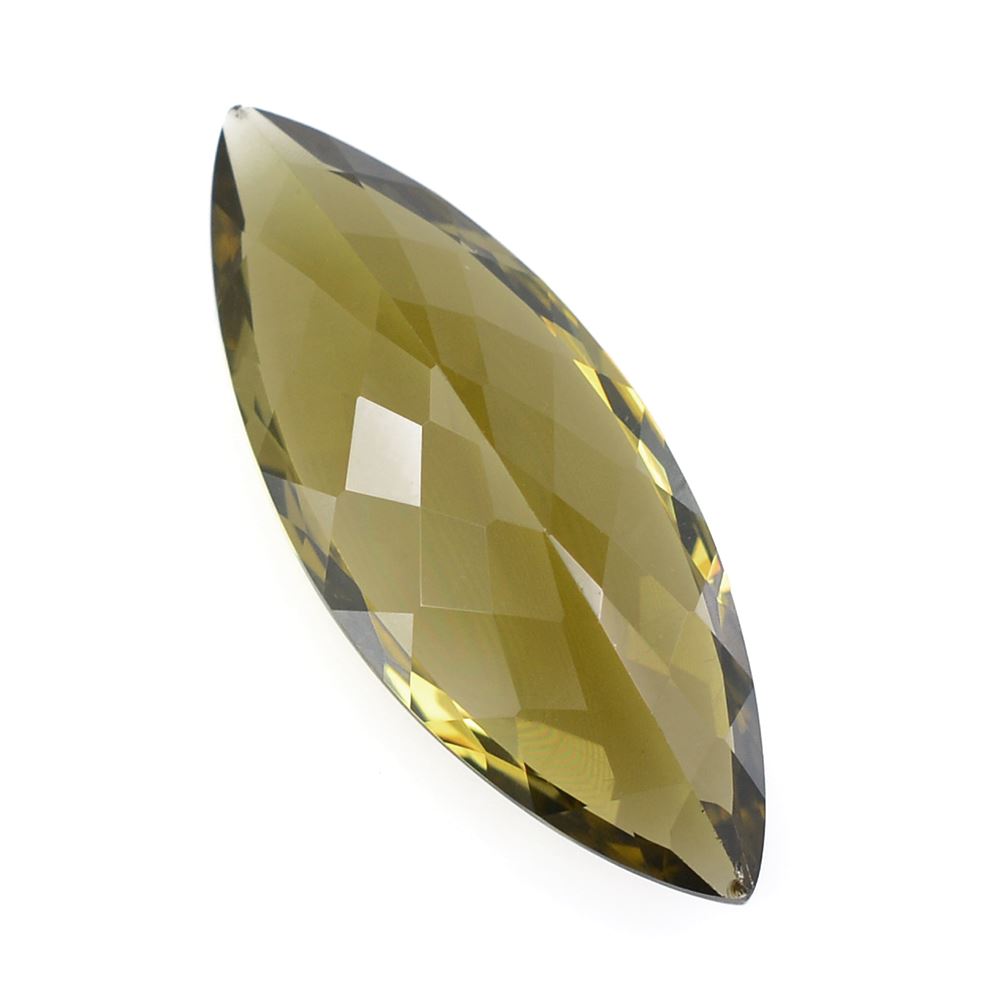 OLIVE QUARTZ CUT MARQUISE 28X11MM 12.28 Cts.