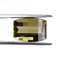 OLIVE QUARTZ BAR CUT BARREL (#128) 14X10MM 8.10 Cts.