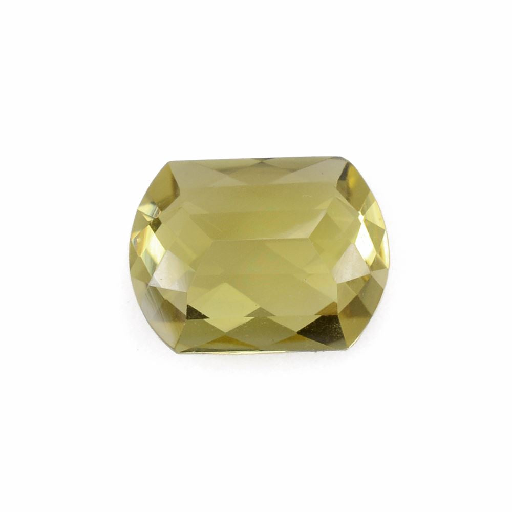 OLIVE QUARTZ CHECKER CUT CUSHION 16X12MM 9.69 Cts.