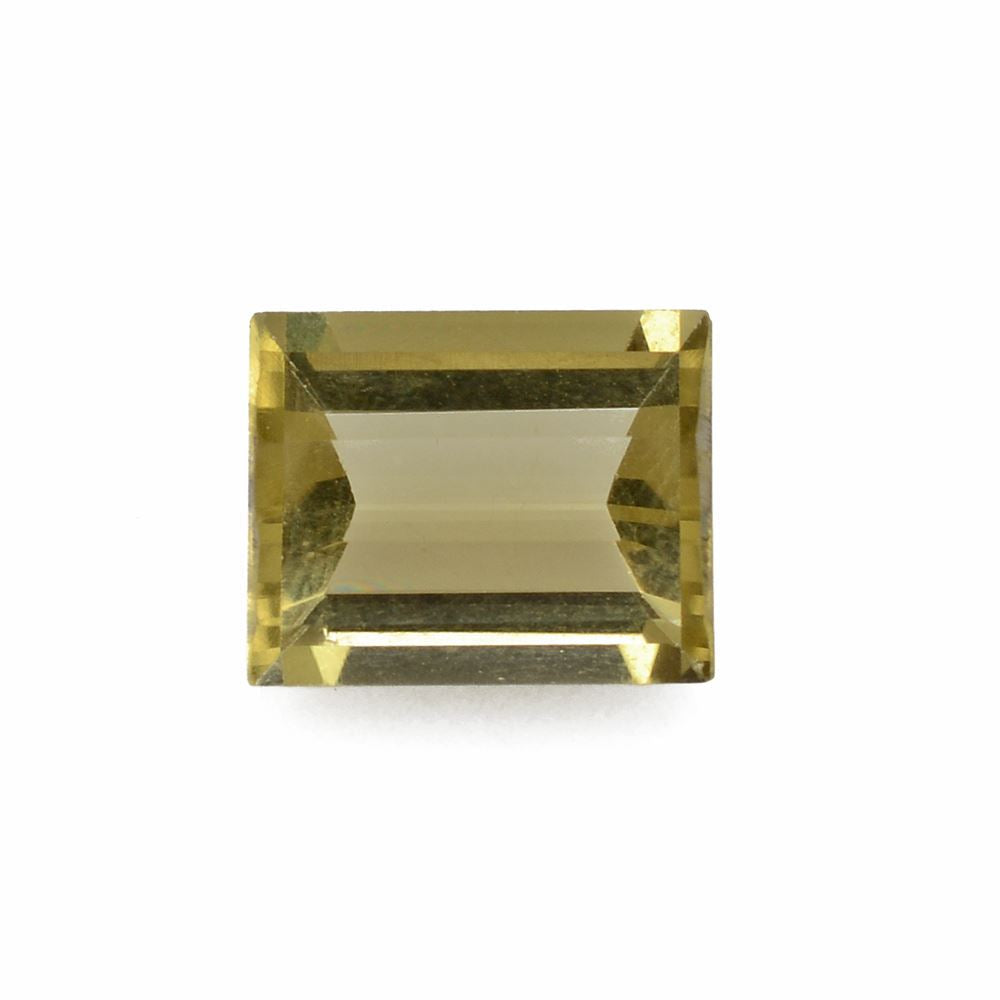 OLIVE QUARTZ STEP CUT FANCY 10X8MM 3.40 Cts.
