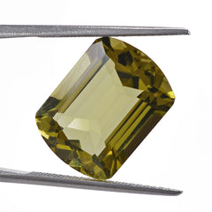 OLIVE QUARTZ CUT FANCY CUSHION 16X12MM 10.19 Cts.