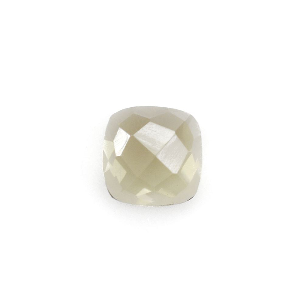 OLIVE QUARTZ CHECKER CUT CUSHION CAB 5MM 0.59 Cts.