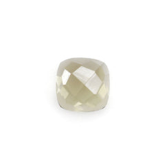 OLIVE QUARTZ CHECKER CUT CUSHION CAB 5MM 0.59 Cts.