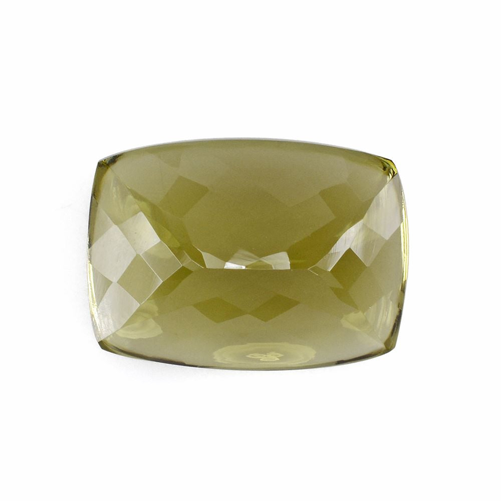 OLIVE QUARTZ BUFFTOP CUSHION 18X13MM 13.07 Cts.