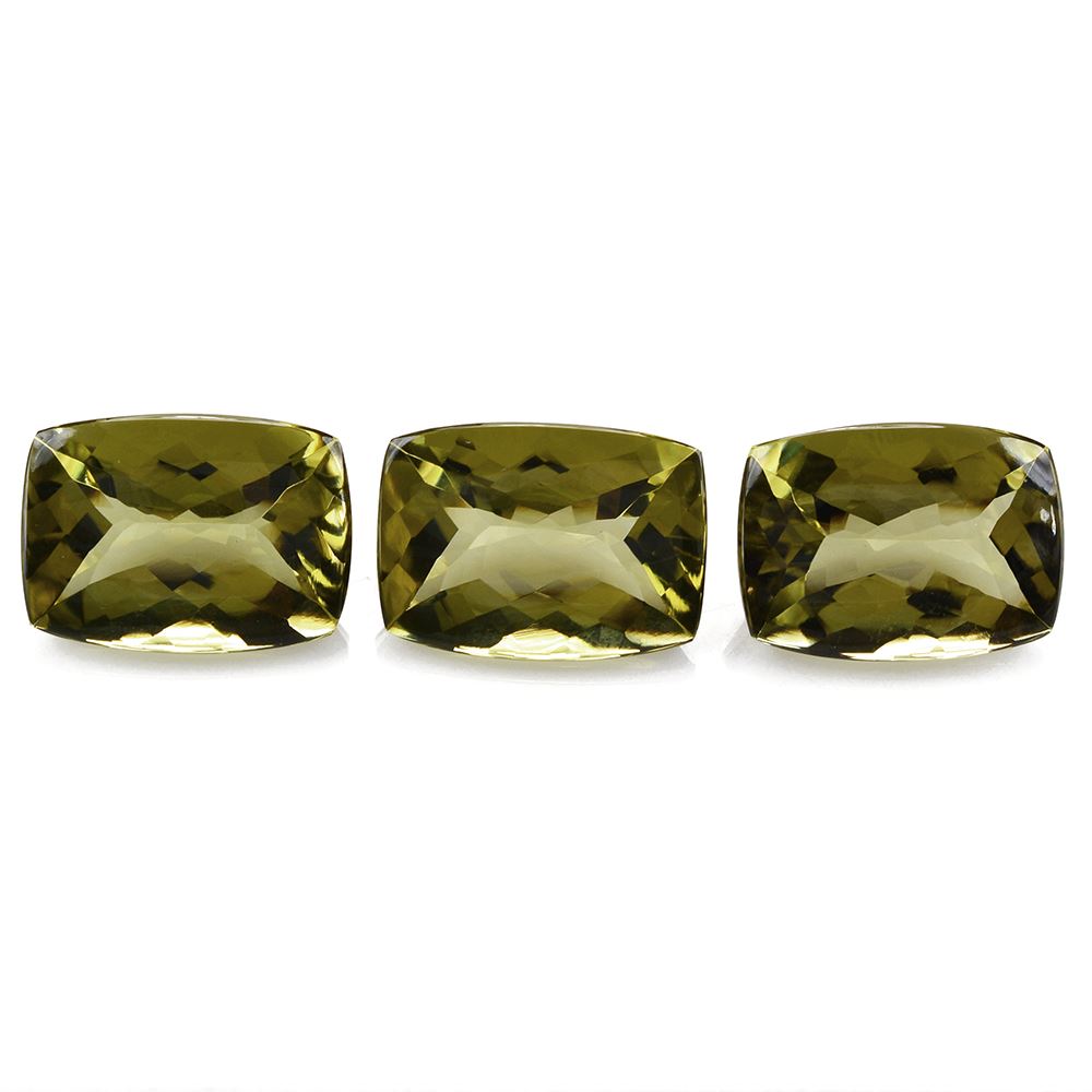 OLIVE QUARTZ BUFFTOP CUSHION 18X13MM 13.07 Cts.