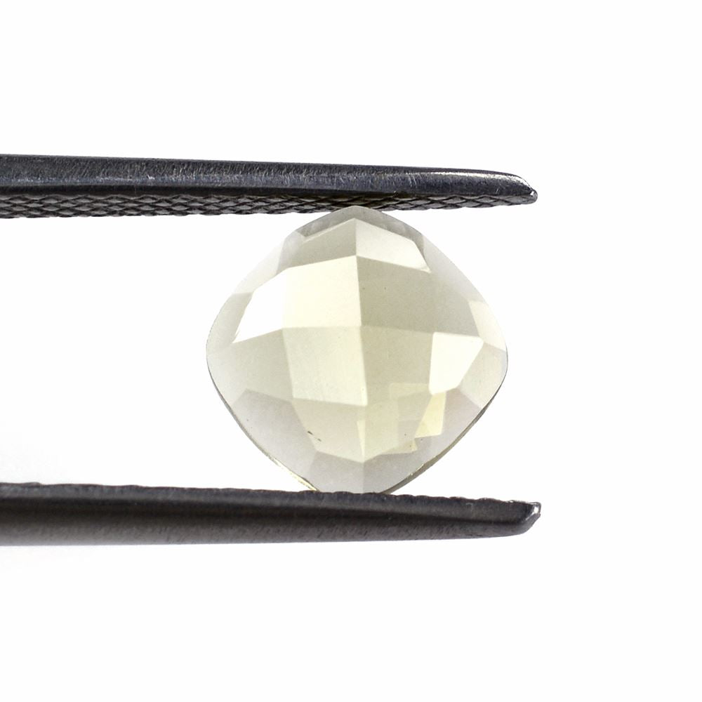OLIVE QUARTZ CHECKER CUT CUSHION CAB 7MM 1.27 Cts.