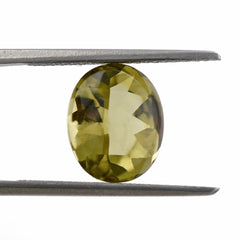 OLIVE QUARTZ BUFFTOP OVAL 11X9MM 4.17 Cts.