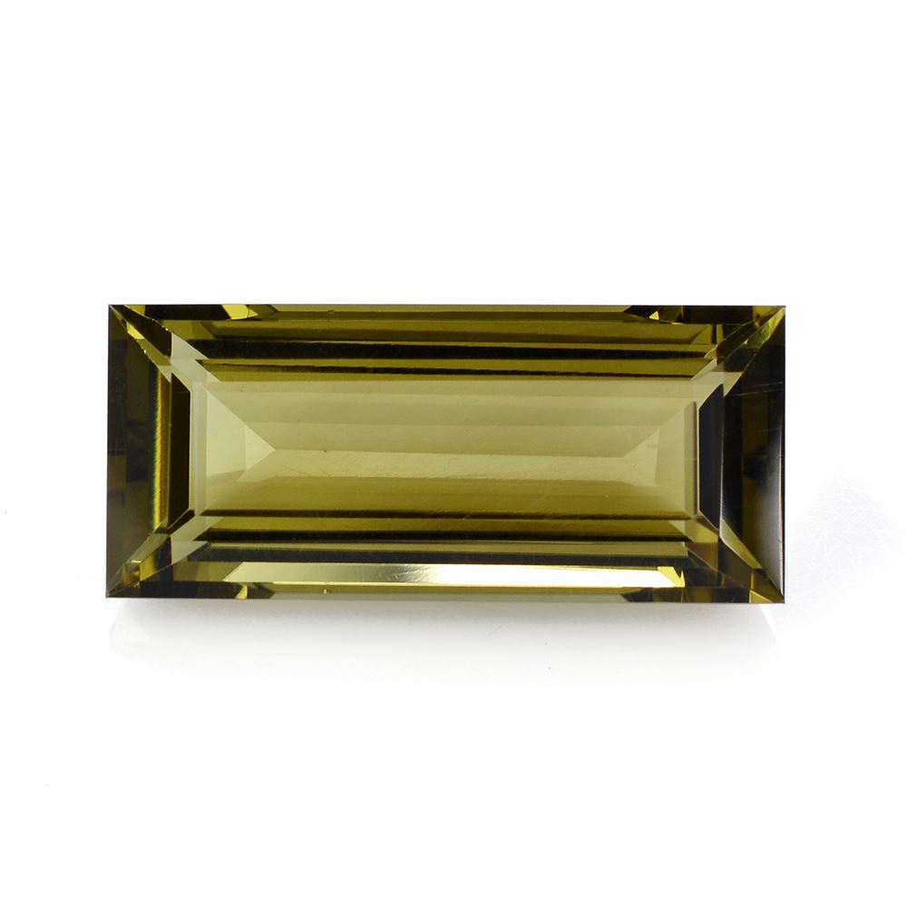 OLIVE QUARTZ CUT BAGUETTE 32X14MM 35.50 Cts.