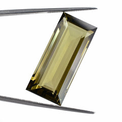 OLIVE QUARTZ CUT BAGUETTE 32X14MM 35.50 Cts.
