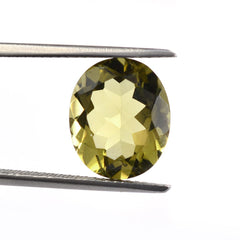 OLIVE QUARTZ CUT OVAL 12X10MM 4.42 Cts.