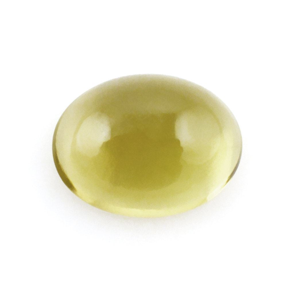 OLIVE QUARTZ OVAL CAB 8X6MM 1.25 Cts.