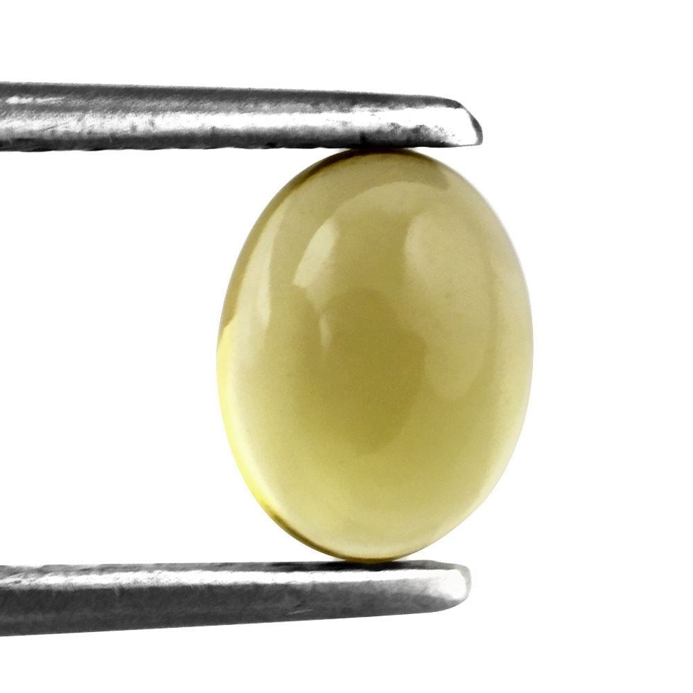 OLIVE QUARTZ OVAL CAB 8X6MM 1.25 Cts.