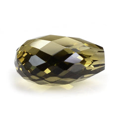 OLIVE QUARTZ BRIOLETTE HEART (HALF DRILL) 12MM 6.35 Cts.