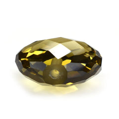 OLIVE QUARTZ BRIOLETTE HEART (HALF DRILL) 12MM 6.35 Cts.