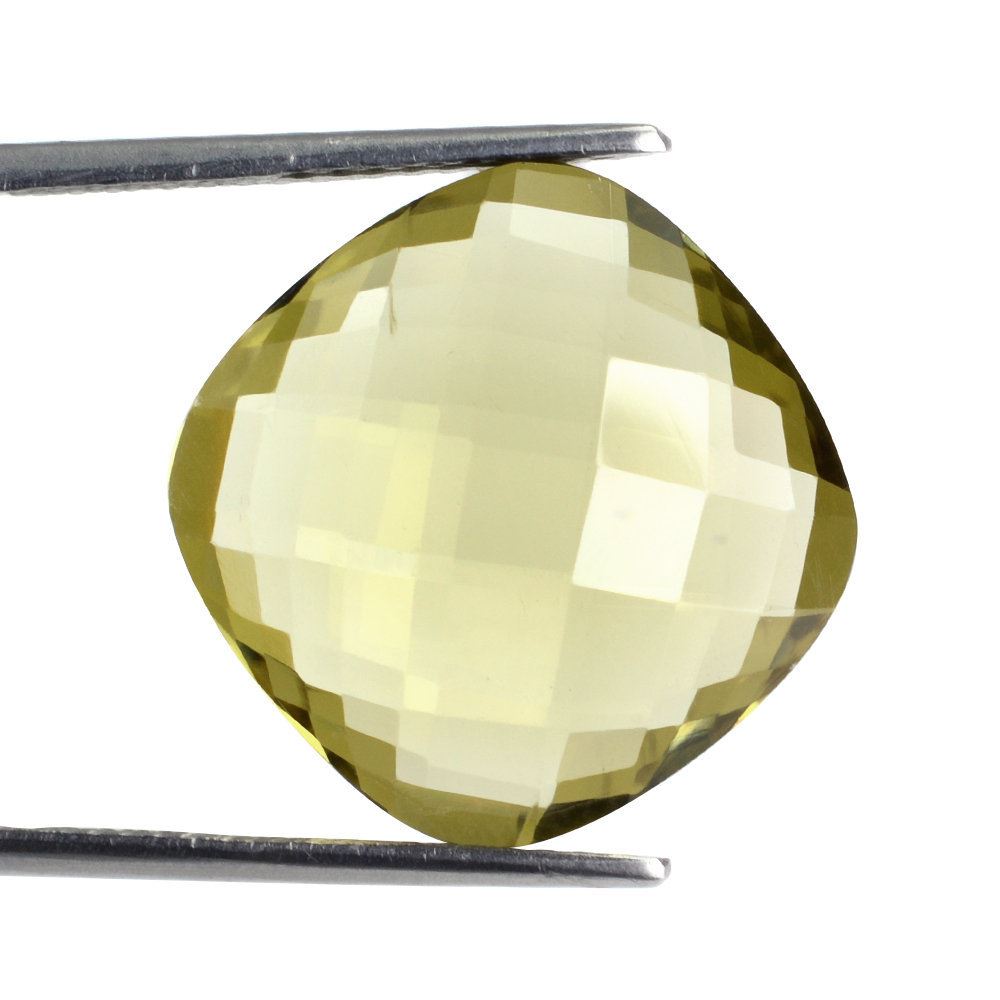 OLIVE QUARTZ BRIOLETTE CUSHION 18MM 16.90 Cts.