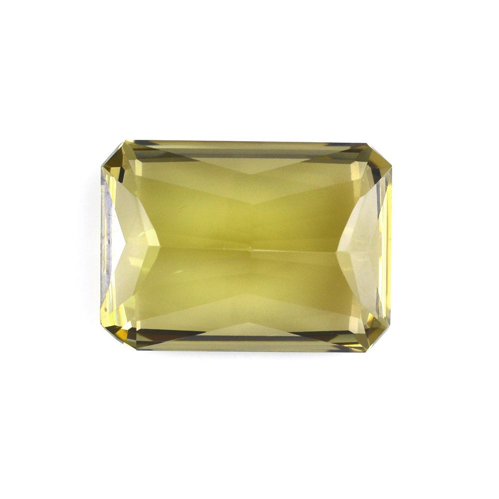 OLIVE QUARTZ FANCY CUT OCTAGON 18X13MM 15.45 Cts.