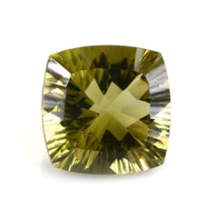 OLIVE QUARTZ CONCAVE CUT CUSHION (DES#72) 14MM 10.26 Cts.